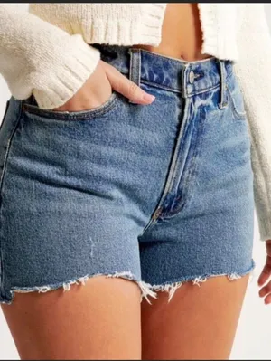 Abercrombie & Fitch Womens 90s Relaxed Cutoff Shorts High Rise Size 35 / 20 Fray thumbnail 7