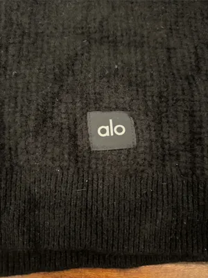 ALO Yoga Black Cropped Turtleneck Sweater thumbnail 3