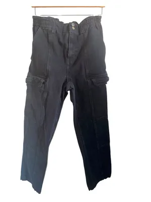 PacSun Women's Black Straight-Leg Cargo Jeans thumbnail 2