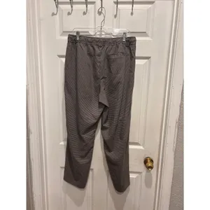 Old Navy Womens Brown Houndstooth Tapered Elastic Drawstring Waist Pants L thumbnail 4