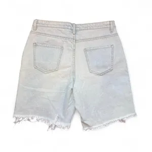 NEW TWIIN 90s Grunge Faded Blue Distressed Boyfriend Cut-Off Denim Shorts — L thumbnail 4