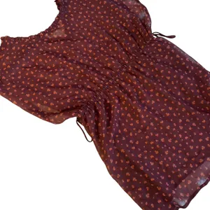 Brown floral Gauze Baby Doll Shirt thumbnail 4