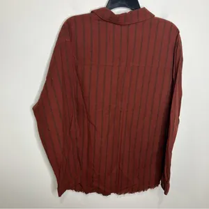 Promesa 100% cotton casual button down shirt raw hem rust women’s‎ size medium thumbnail 7