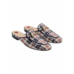 Gucci Princetown Tweed Mules Horsebit Gardenia Ink Blue Size 36.5 thumbnail 3