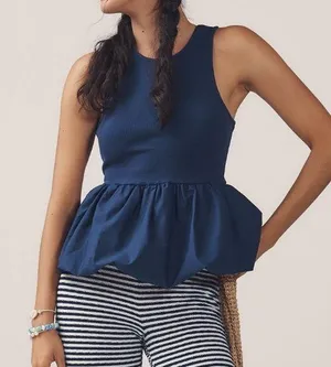Anthropologie: Maeve Bubble Peplum Tank thumbnail 1