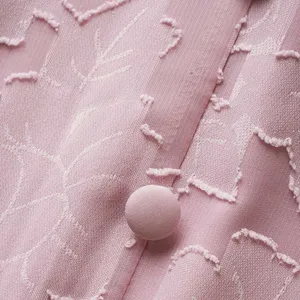 Bloomchic Solid Textured Lantern Sleeve Button Detail Dress thumbnail 5