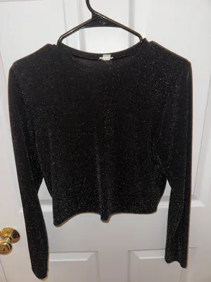 Garage Black Sparkly Long Sleeve Shirt thumbnail 1