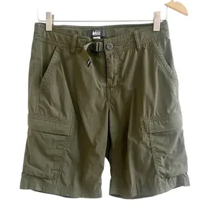 REI Hiking Shorts Womens Size 2 Army Green Relaxed Fit Cargo Pocket Activewear thumbnail 1