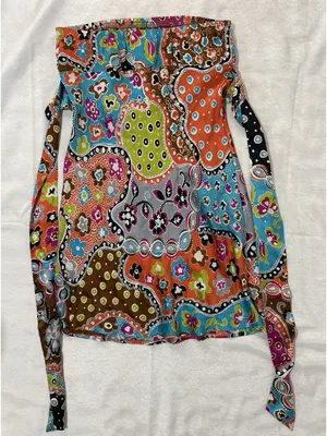 Alice & Trixie M Silk Mini Dress Strapless Babydoll Patchwork Empire Waistline thumbnail 2