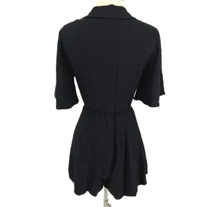 Emory Park Shirt Style Romper with Flutter Sleeves Black Size Small NWT thumbnail 7