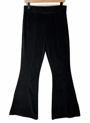 Aerie Ribbed Kick Flare Pants Black Hi-Rise Soft Stretchy Women's size M Regular thumbnail 1