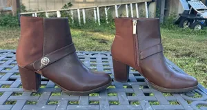 AK BY ANNE KLEIN WOMEN'S RIVE brown boots fall‎ winter size 8.5 zipper casual thumbnail 1