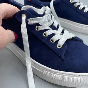 1901 Women’s size 9 dark blue suede shoes with pink trim. thumbnail 10
