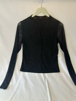 YMI Black Long-Sleeve Mesh Top thumbnail 2