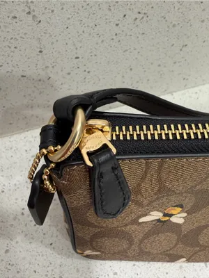 Coach Brown Bee Print Signature Nolita 19 Gold Hardware Small Designer EUC thumbnail 7