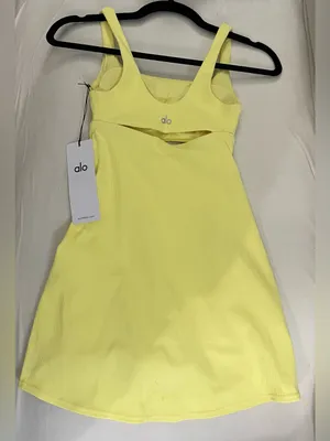 Alo Yoga NWT Slice Tennis in Sunshine Yellow Shorts Underneath Size XS thumbnail 7