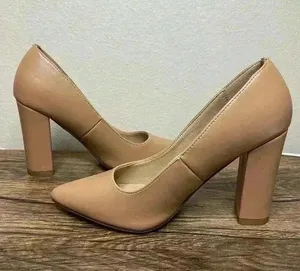 IDIFU 4in chunky block heel pump Tan Size 6 thumbnail 1