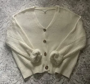 Cardigan Sweater White Size L thumbnail 1