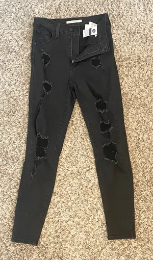 Black Distressed Skinny Jeans thumbnail 1