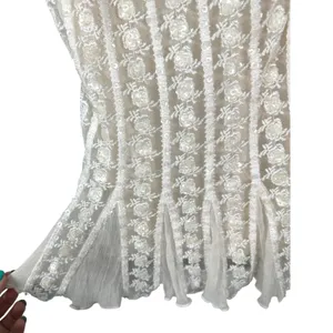 Vintage y2k Babydoll Coquette Ballet Fairy Mesh Floral Lace Silk Blouse Small thumbnail 8