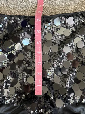 NIA Black Sequin Disco Party Festival High Rise Shorts Medium thumbnail 5