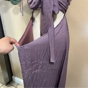 Lulus Confidence Check Dusty Purple Satin Tie-Back Maxi Dress thumbnail 8