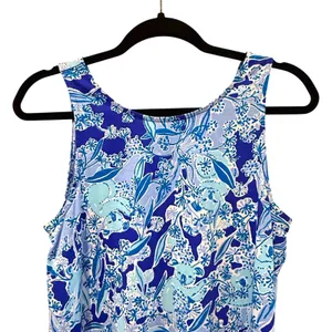 Lilly Pulitzer Kristen Dress Koalafications‎ Royal Purple Floral Pima Size S thumbnail 2