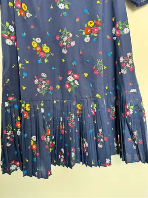 kate spade Navy Floral Tie-Waist Puff Sleeve Mini Dress thumbnail 8