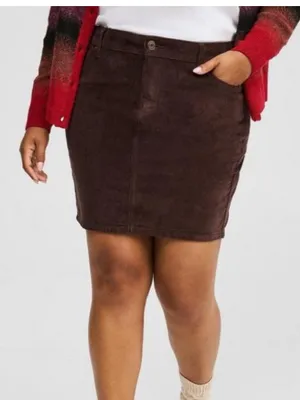 Torrid Womens Brown Corduroy fall Mini Skirt size 18 thumbnail 1