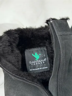 Santana Canada Black Suede Faux-Fur Trim Ankle Boots New thumbnail 10