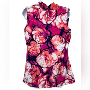 Worthington Floral Print Multicolored Sleeveless Blouse Size‎ Large thumbnail 2
