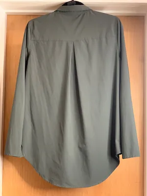 Quince Olive Green Button-Front Long-Sleeve Shirt thumbnail 4
