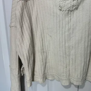 We The Free Free People Magic Thermal Tee S Cream Long Sleeve Top Sweater Boho Beach Slouchy thumbnail 7