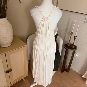 L*SPACE Cream Kenzie Dress Cover up Open‎ Sides Midi Size Large thumbnail 7