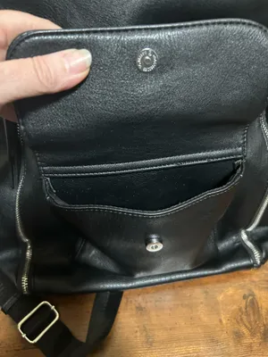 Miztique Black Large Convertible Backpack Crossbody Bag Zip/Magnetic Silver thumbnail 5