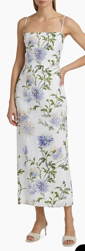 New Reformation Reformation Frankie Linen Maxi Dress sz 4 thumbnail 1