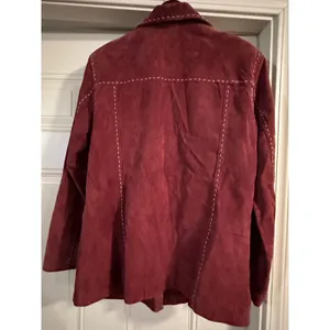 Vintage Denim & Co. Burgundy Genuine Suede Leather Jacket M thumbnail 2