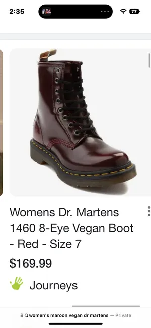 Maroon vegan Dr Martens thumbnail 3