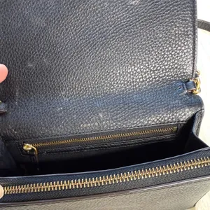 Tory Burch Black McGraw Flat Leather Wallet Crossbody thumbnail 8
