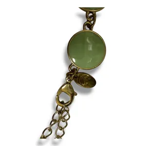 Charming Charlie Enamel Necklace Seafoam Green‎ Gold Tone Graduated Disc 16" thumbnail 4