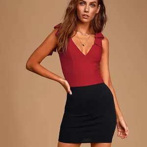 LULUS - I’m With You Burgundy Sleeveless Bodysuit thumbnail 3