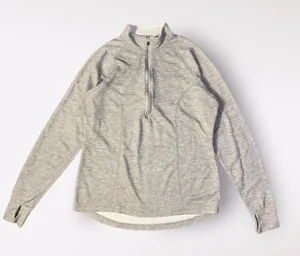 L.L. Bean Vintage Gray Womens Quarter Zip Pull Over Long Sleeve‎ Top Size S thumbnail 1