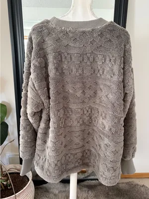 FREE PEOPLE Gray Oversized Long Sleeve Soft Sweatshirt thumbnail 4