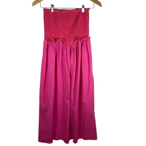 Pomander Place Tuckernuck Strapless Jessie Maxi Dress Size Small‎ Pink Smocked thumbnail 3