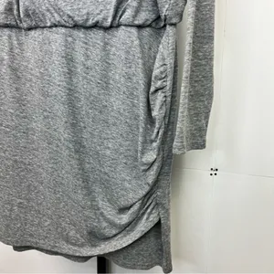 Leith Nordstrom Dress Womens XL Gray Blouson Ruched Tulip Hem Long Sleeve Knit thumbnail 6