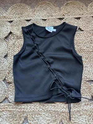 Princess Polly Black Crop Top thumbnail 1