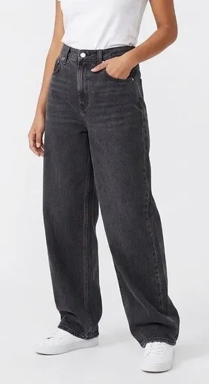Levi's Balloon Leg Jeans Womens 25 Black Dark Wash Denim Relaxed Fit Tapered Leg thumbnail 1