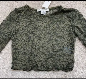 Danica Lace Sheer Long Sleeve Top NWT thumbnail 3