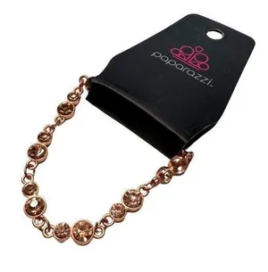Paparazzi Round Discs Rhinestone Link Circle Tennis Bracelet Rose Gold New thumbnail 1