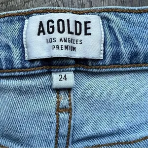 Agolde Vintage Wash Toni Jeans 24 High Rise Light Blue Designer Denim thumbnail 6